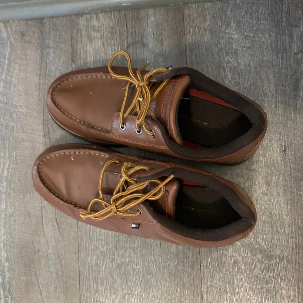 Tommy Hilfiger Leather Men's Size 11 Boots - Brown Chunky Rugged Work